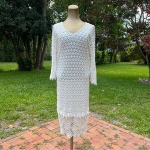 White Lace Dress/Velvet by Graham and Spencer